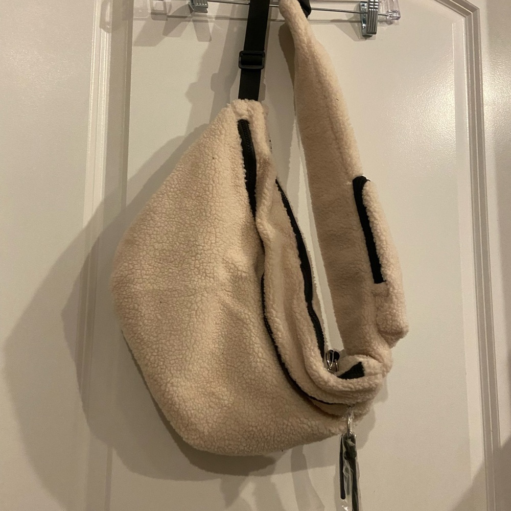 Cozy Beige Sherpa Shoulder Bag